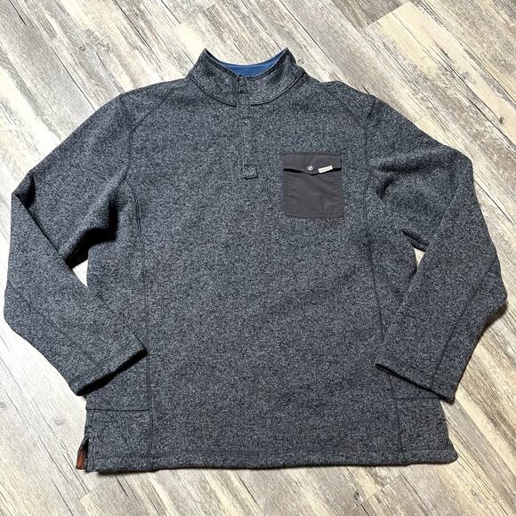 Woolrich 1/4 Snap Pullover Mens XL Gray Chest Pocket Hiking Outdoor - Picture 1 of 6